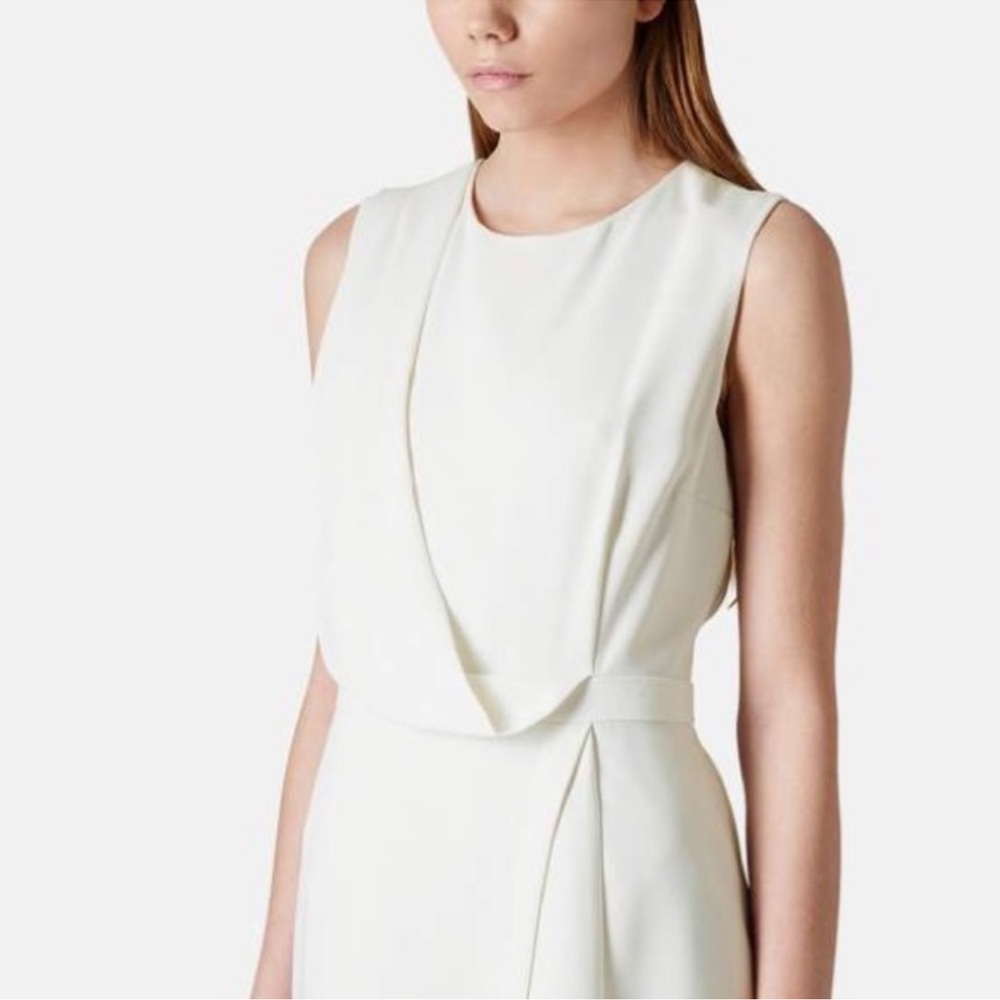 Topshop Pale Dove Gray Crossover Front Envelope Hem Dress  6 - Picture 5 of 16